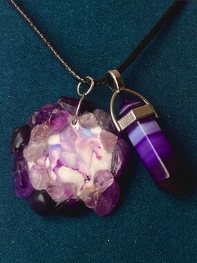Amethyst Pegasus Charm Purple Crystal Pendant Necklace